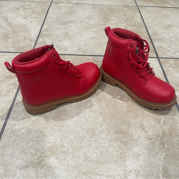 Fila Kids Red Boots - Size 2.5 (Boys) - Picture 2 of 5
